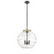 Deco Swirl Pendant shown in the Black Antique Brass finish with a Clear shade
