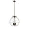 Deco Swirl Pendant shown in the Oil Rubbed Bronze finish with a Clear shade