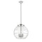 Deco Swirl Pendant shown in the Polished Chrome finish with a Clear shade