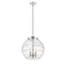 Deco Swirl Pendant shown in the Polished Nickel finish with a Clear shade