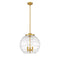 Deco Swirl Pendant shown in the Satin Gold finish with a Clear shade