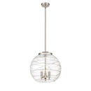 Deco Swirl Pendant shown in the Brushed Satin Nickel finish with a Clear shade