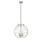 Deco Swirl Pendant shown in the Brushed Satin Nickel finish with a Clear shade