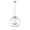 Deco Swirl Pendant shown in the Brushed Satin Nickel finish with a Clear shade