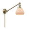 Fulton Swing Arm shown in the Antique Brass finish with a Matte White shade