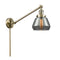 Fulton Swing Arm shown in the Antique Brass finish with a Plated Smoke shade