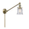 Canton Swing Arm shown in the Antique Brass finish with a Seedy shade