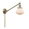 Olean Swing Arm shown in the Antique Brass finish with a Matte White shade