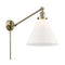 Cone Swing Arm shown in the Antique Brass finish with a Matte White shade
