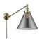 Cone Swing Arm shown in the Antique Brass finish with a Plated Smoke shade