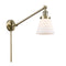 Cone Swing Arm shown in the Antique Brass finish with a Matte White shade