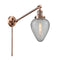 Geneseo Swing Arm shown in the Antique Copper finish with a Clear Crackled shade
