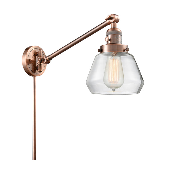 Fulton Swing Arm shown in the Antique Copper finish with a Clear shade