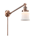 Canton Swing Arm shown in the Antique Copper finish with a Matte White shade