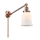 Canton Swing Arm shown in the Antique Copper finish with a Matte White shade