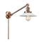 Halophane Swing Arm shown in the Antique Copper finish with a Matte White Halophane shade