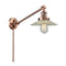 Halophane Swing Arm shown in the Antique Copper finish with a Clear Halophane shade