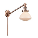 Olean Swing Arm shown in the Antique Copper finish with a Matte White shade