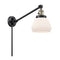 Fulton Swing Arm shown in the Black Antique Brass finish with a Matte White shade
