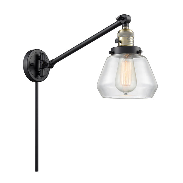 Fulton Swing Arm shown in the Black Antique Brass finish with a Clear shade