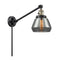 Fulton Swing Arm shown in the Black Antique Brass finish with a Plated Smoke shade