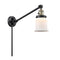 Canton Swing Arm shown in the Black Antique Brass finish with a Matte White shade