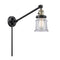 Canton Swing Arm shown in the Black Antique Brass finish with a Clear shade