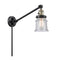 Canton Swing Arm shown in the Black Antique Brass finish with a Seedy shade