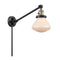 Olean Swing Arm shown in the Black Antique Brass finish with a Matte White shade