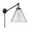 Cone Swing Arm shown in the Black Antique Brass finish with a Clear shade