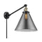 Cone Swing Arm shown in the Black Antique Brass finish with a Plated Smoke shade