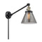 Cone Swing Arm shown in the Black Antique Brass finish with a Plated Smoke shade