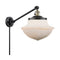 Oxford Swing Arm shown in the Black Antique Brass finish with a Matte White shade