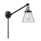 Cone Swing Arm shown in the Black Antique Brass finish with a Clear shade