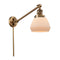 Fulton Swing Arm shown in the Brushed Brass finish with a Matte White shade