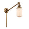 Dover Swing Arm shown in the Brushed Brass finish with a Matte White shade