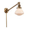 Olean Swing Arm shown in the Brushed Brass finish with a Matte White shade
