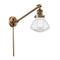 Olean Swing Arm shown in the Brushed Brass finish with a Seedy shade