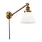 Cone Swing Arm shown in the Brushed Brass finish with a Matte White shade