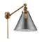 Cone Swing Arm shown in the Brushed Brass finish with a Plated Smoke shade