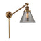 Cone Swing Arm shown in the Brushed Brass finish with a Plated Smoke shade