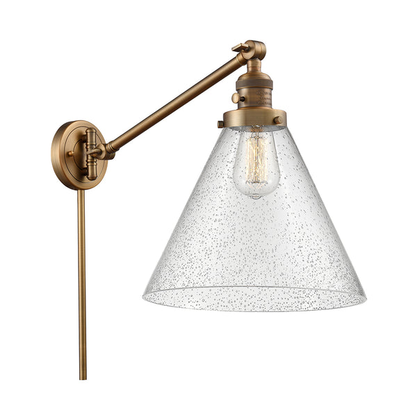 Cone Swing Arm shown in the Brushed Brass finish with a Seedy shade