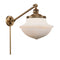 Oxford Swing Arm shown in the Brushed Brass finish with a Matte White shade