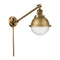 Hampden Swing Arm shown in the Brushed Brass finish with a Seedy shade