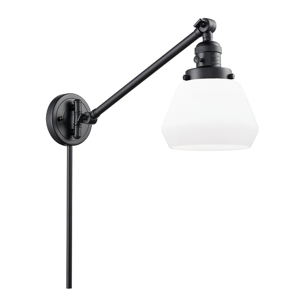 Fulton Swing Arm shown in the Matte Black finish with a Matte White shade