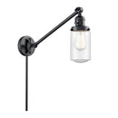 Dover Swing Arm shown in the Matte Black finish with a Seedy shade
