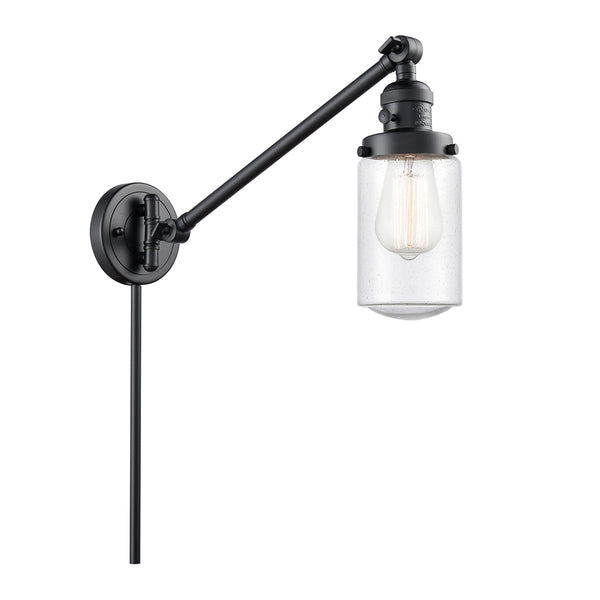 Dover Swing Arm shown in the Matte Black finish with a Seedy shade