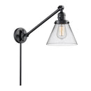 Cone Swing Arm shown in the Matte Black finish with a Clear shade