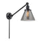 Cone Swing Arm shown in the Matte Black finish with a Plated Smoke shade