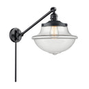Oxford Swing Arm shown in the Matte Black finish with a Clear shade